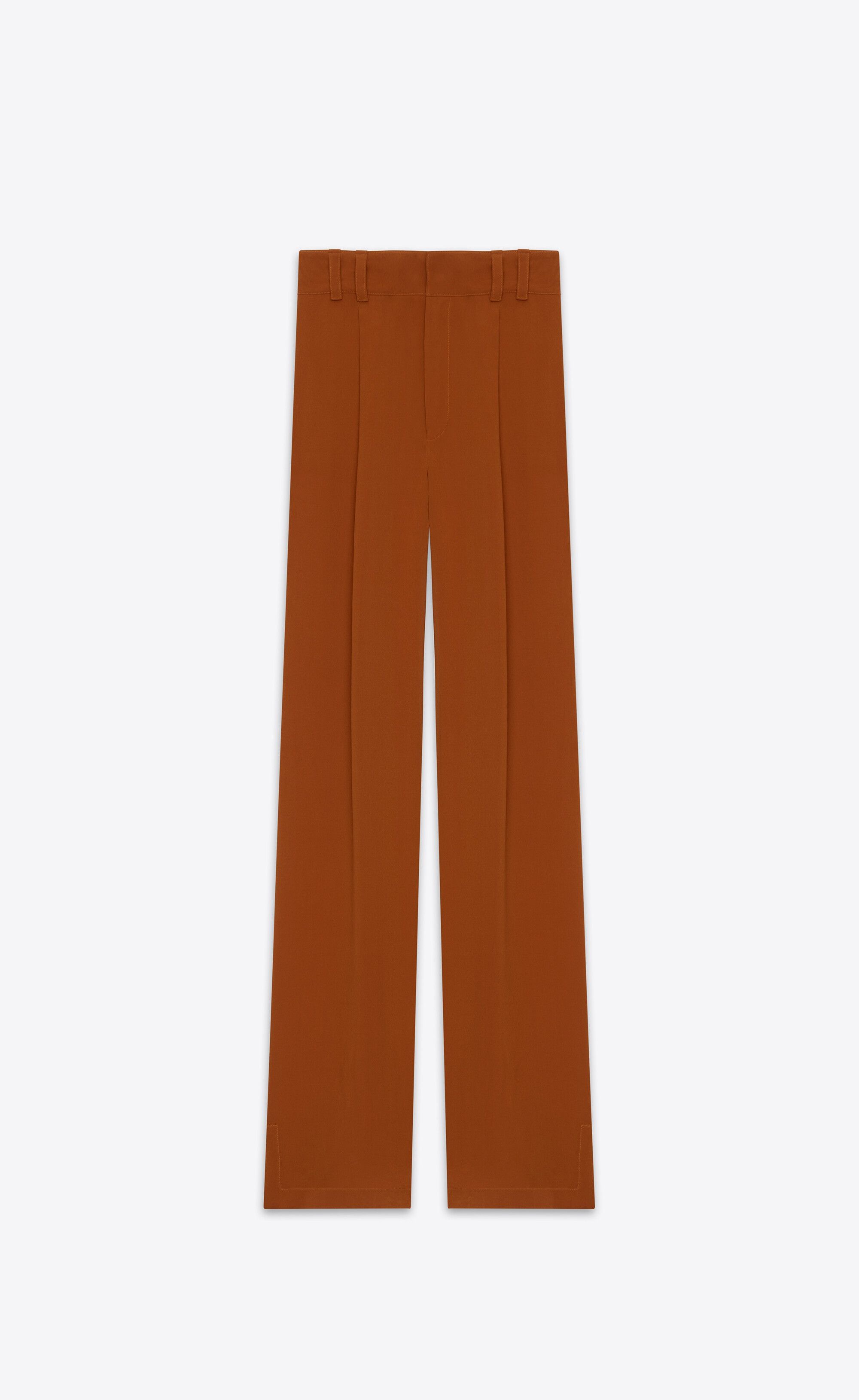 Saint Laurent Paris o1s1wg110625 Dup / 792871 Shirt And Pant Set in Silk Crepe Size 25" / US 0 / IT 36 - 4 Thumbnail
