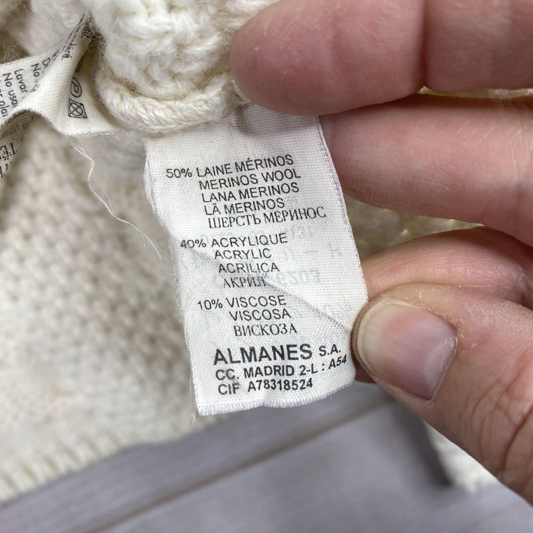 Vintage Alain Manoukian Sweater Women L Ivory Turtleneck Crochet Cable Knit Pullover Long Sleeve Casual Winter All Seasons Womens Size L / US 10 / IT 46 - 8 Thumbnail
