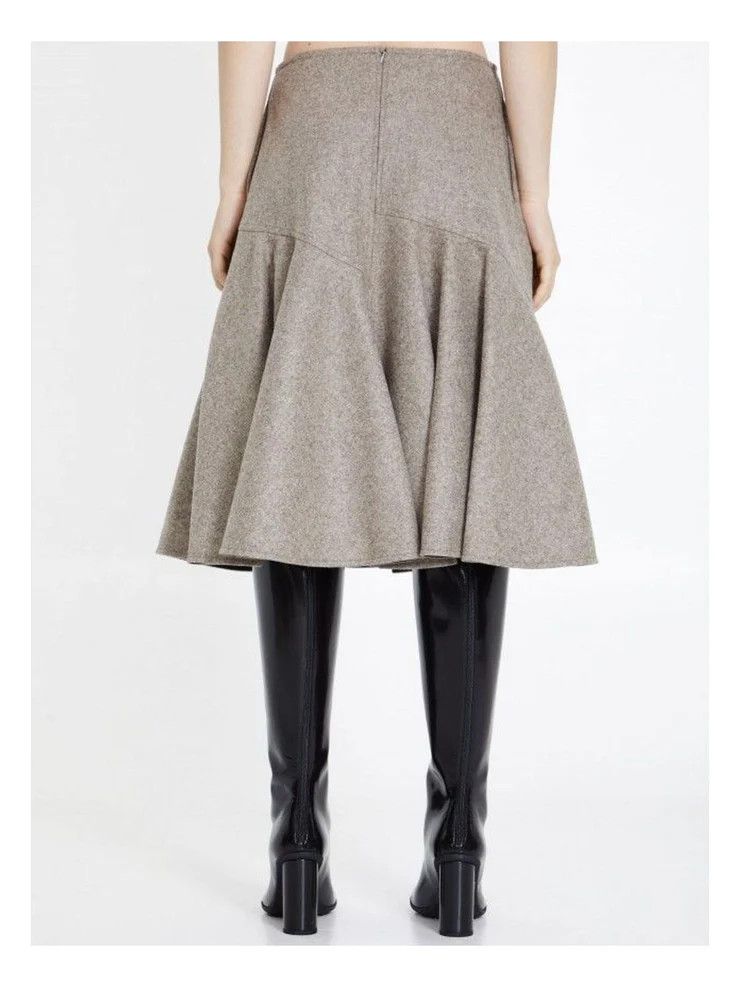 Bottega Veneta o1y0725 Midi Skirt in Mink Melange Size 27" / US 4 / IT 40 - 3 Thumbnail
