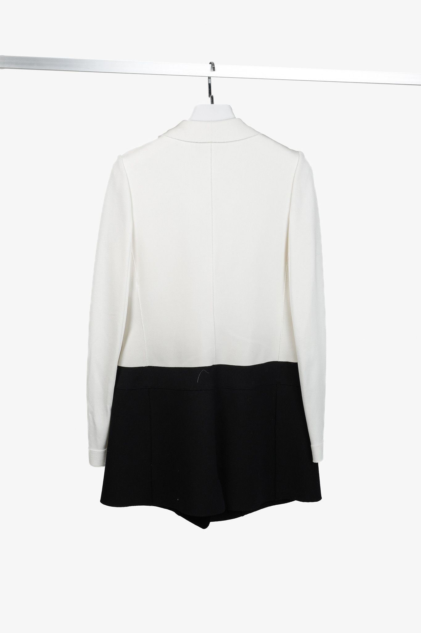 Marie Saint Pierre Marie Saint Pierre White & Black Ponte Two-Tone Blazer Size M / US 6-8 / IT 42-44 - 2 Thumbnail
