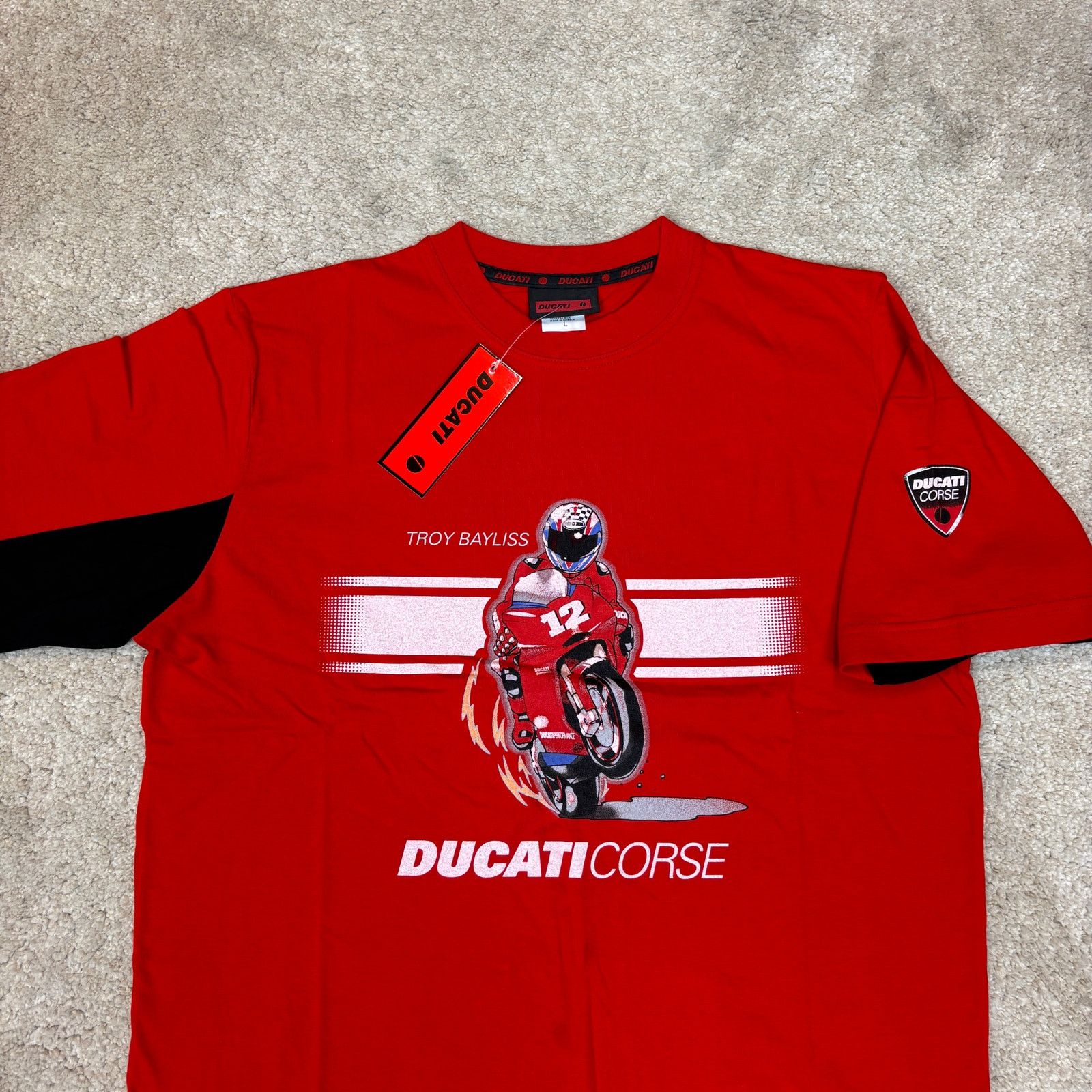 Ducati × Vintage Deadstock VTG Ducati Corse Troy Bayliss Racing Shirt Large Size US L / EU 52-54 / 3 - 2 Thumbnail