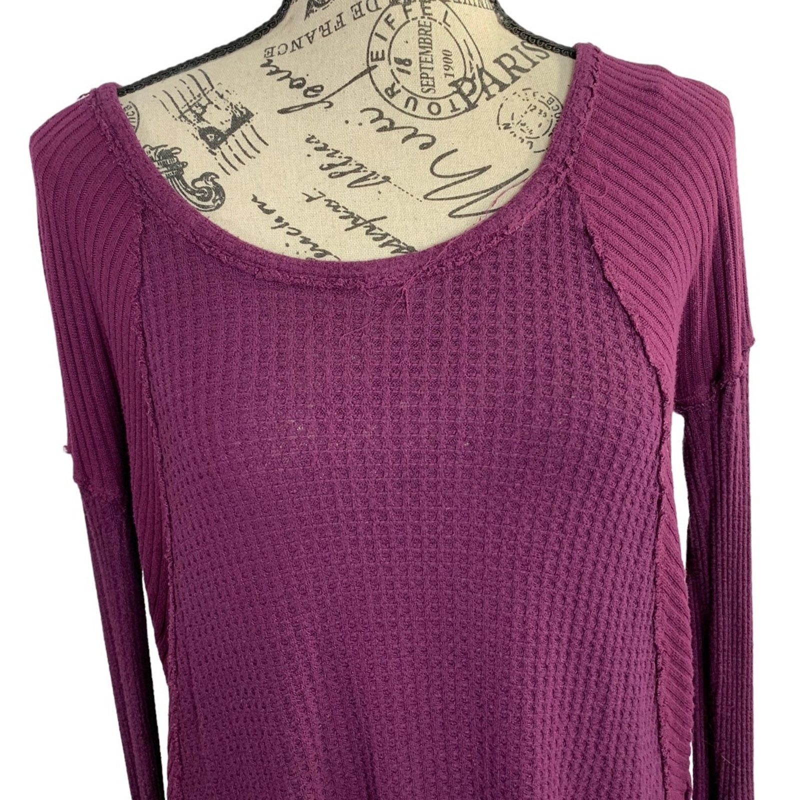 Free People Free People Women’s Small Top Thermal Purple Long Sleeves Size S / US 4 / IT 40 - 2 Thumbnail