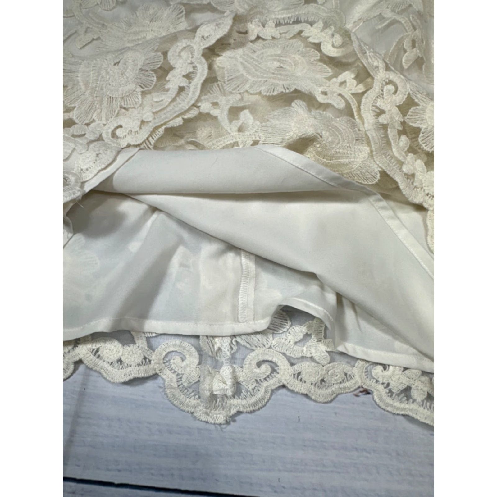 Vintage CeCe Womens Embroidered Tank Dress Size 6 Ivory Lined Back Zipper New Size M / US 6-8 / IT 42-44 - 4 Thumbnail