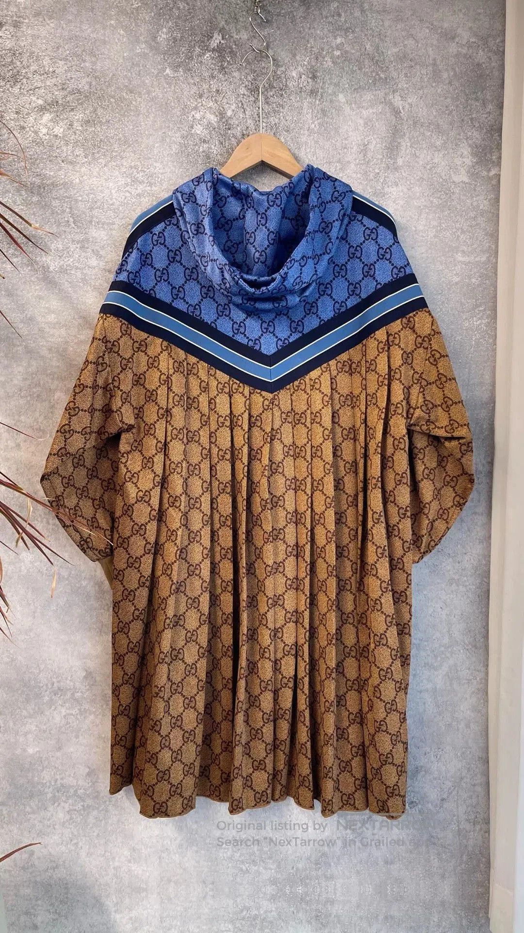 Gucci Gucci Blue Brown GG Monogram Bat Sleeve Coat. Size XS / US 0-2 / IT 36-38 - 2 Thumbnail