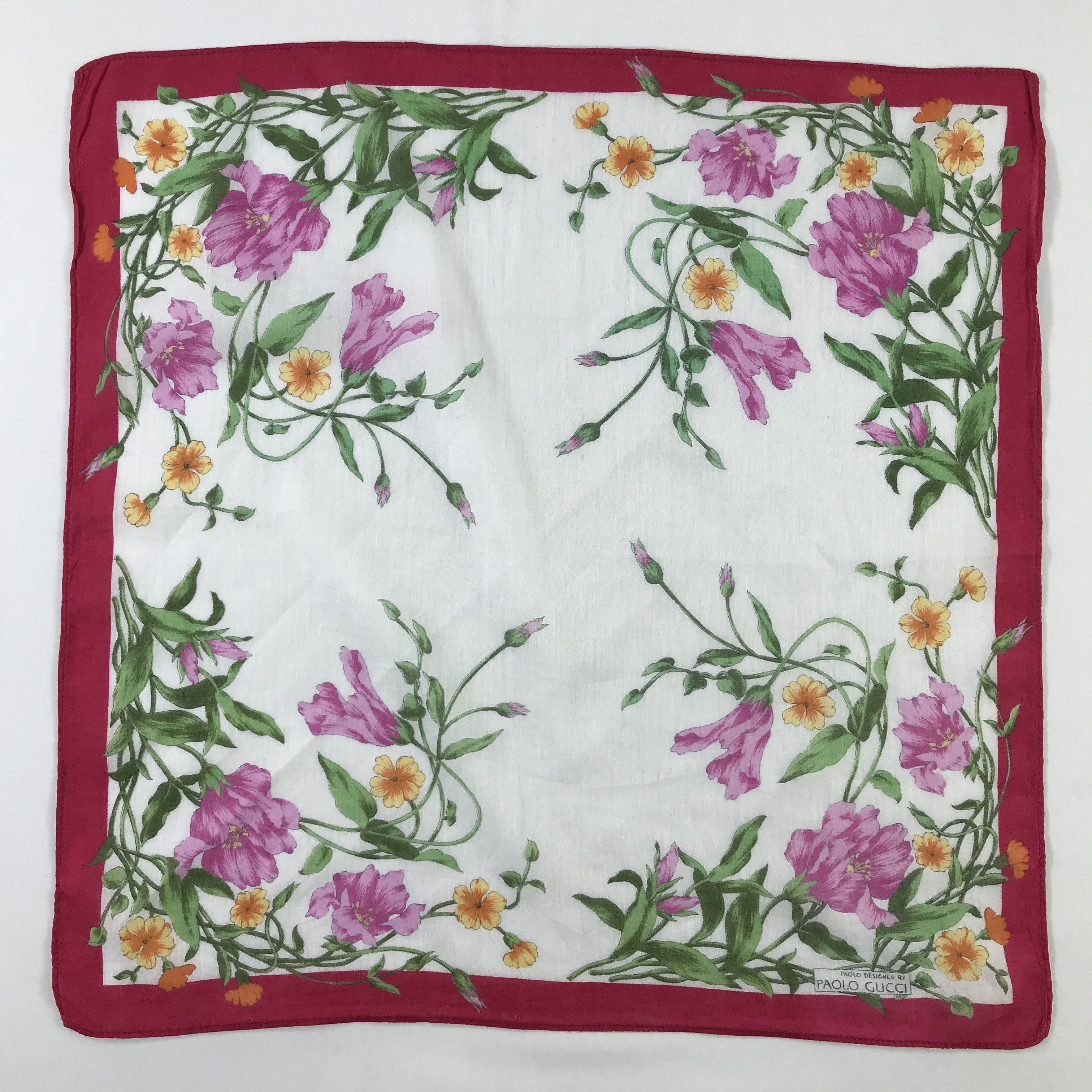 Paolo Gucci × Vintage Paolo Gucci Bandana / Handkerchief / Neckerchief - S475 Size ONE SIZE - 1 Thumbnail