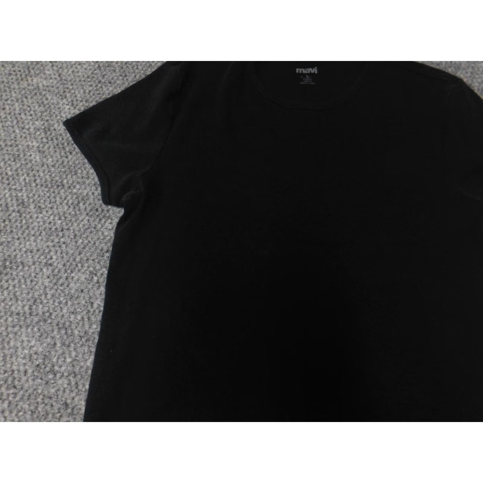 Mavi Mavi Womens Shirt L Black Crew Neck Pullover Short Sleeve Casual Stretch Cotton Polyester Rayon T-Shirt Basic Classic Size L / US 10 / IT 46 - 4 Thumbnail