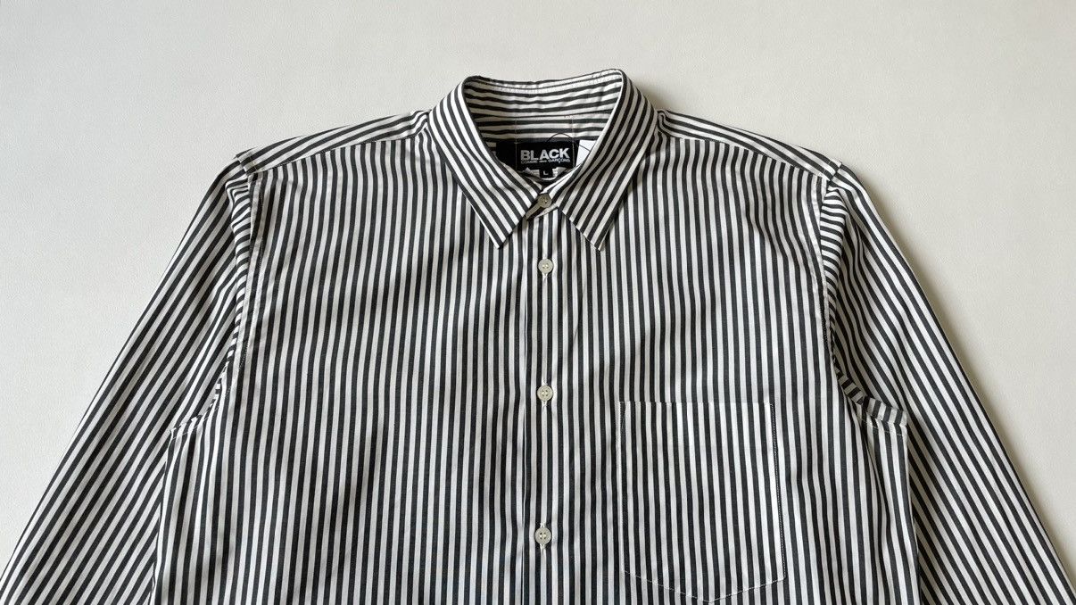 Comme des Garcons White/Black Striped Shirt With Neon Stripe Size US M / EU 48-50 / 2 - 3 Thumbnail