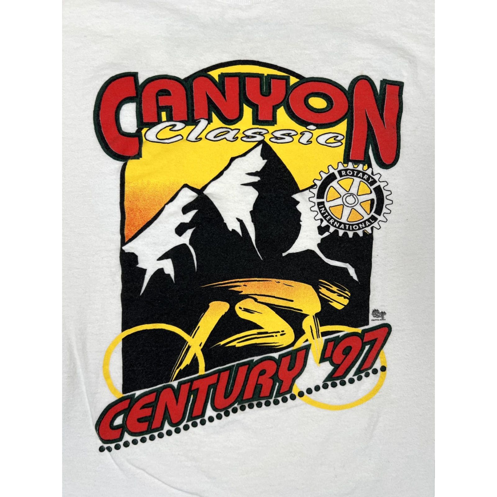 Fruit Of The Loom VINTAGE Canyon Classic Century 97 T-Shirt Mens Large White Bike Cycling 90s Size US L / EU 52-54 / 3 - 2 Thumbnail