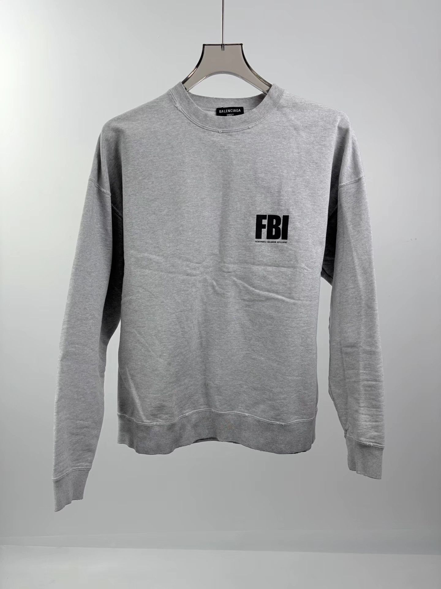 Balenciaga BALENCIAGA FBI Gray Long Sleeve Sweatshirt Size US XS / EU 42 / 0 - 1 Thumbnail