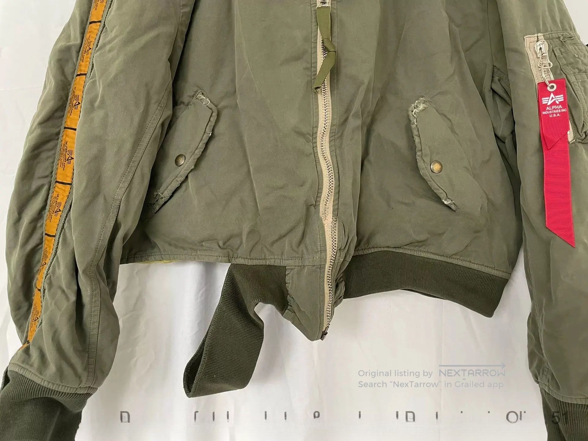 Slam Jam Co‐branded Flight Jacket Kkkk72609 in Green, Men's — image 6 of 6