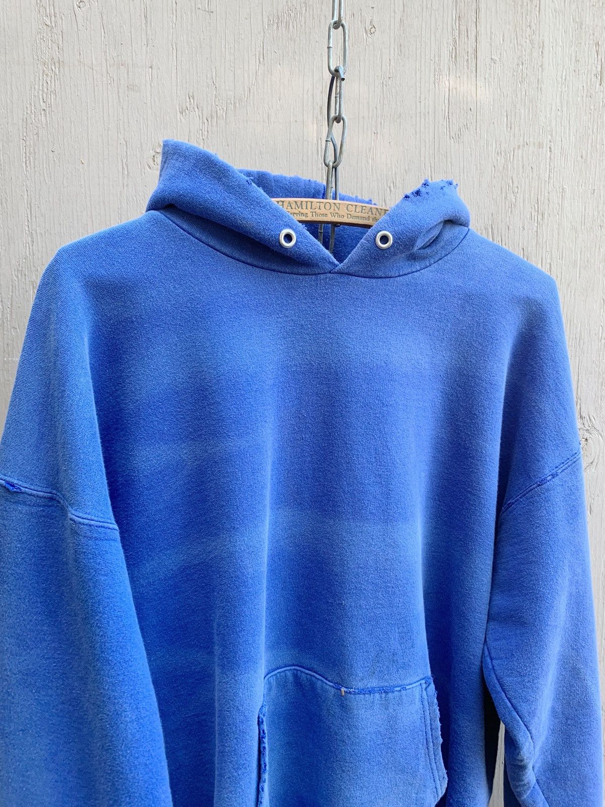 Vintage Thrashed Sun Faded Distressed BOXY Blank Hoodie ERD GRUNGE Size US L / EU 52-54 / 3 - 7 Thumbnail