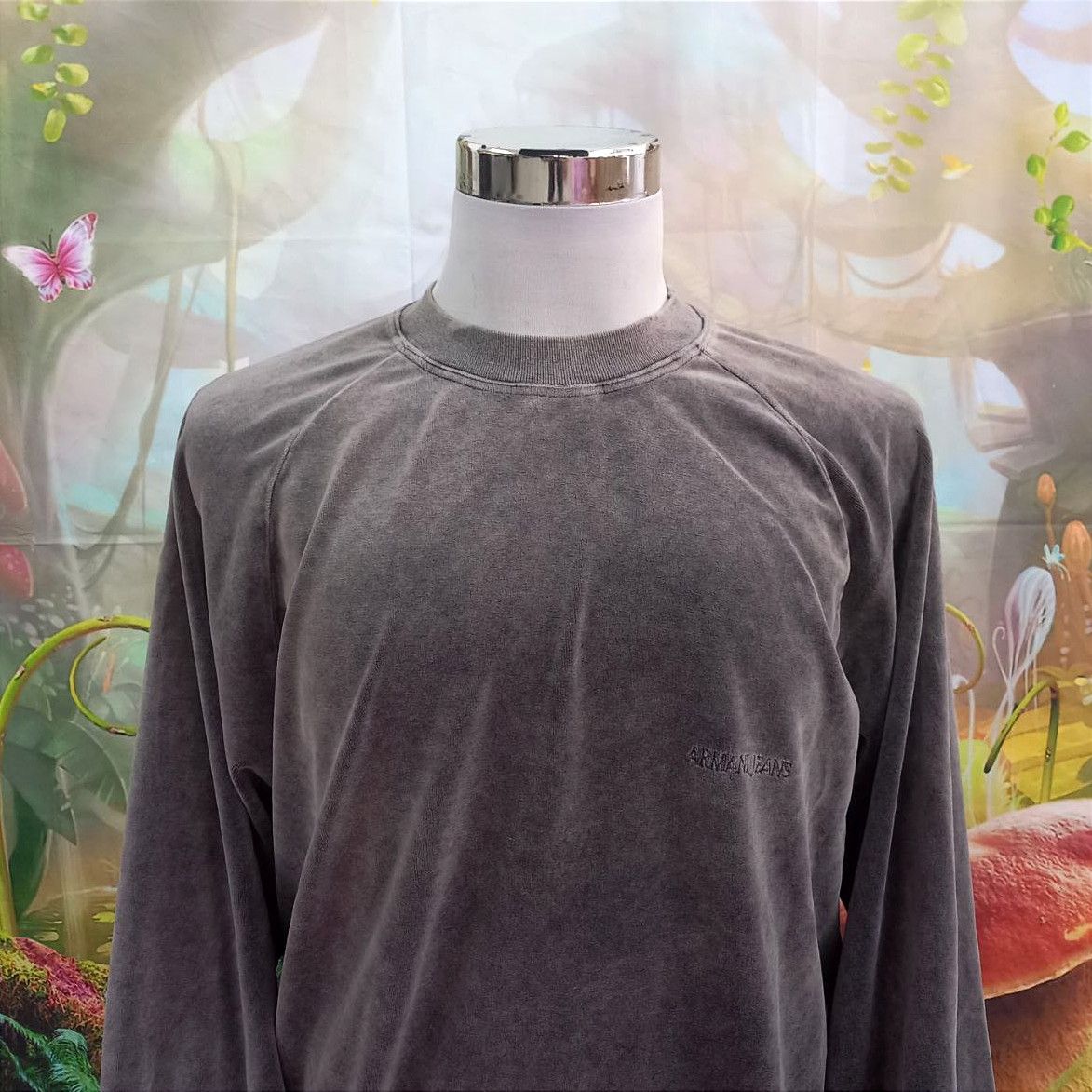 Armani Vintage ARMANI JEANS MISURA Velvet Sweatshirt Size US XL / EU 56 / 4 - 3 Thumbnail