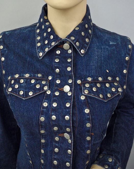Jean Paul Gaultier Jean Paul Gaultier Jeans Rivet Stud Studded Denim Jacket Size S / US 4 / IT 40 - 10 Thumbnail