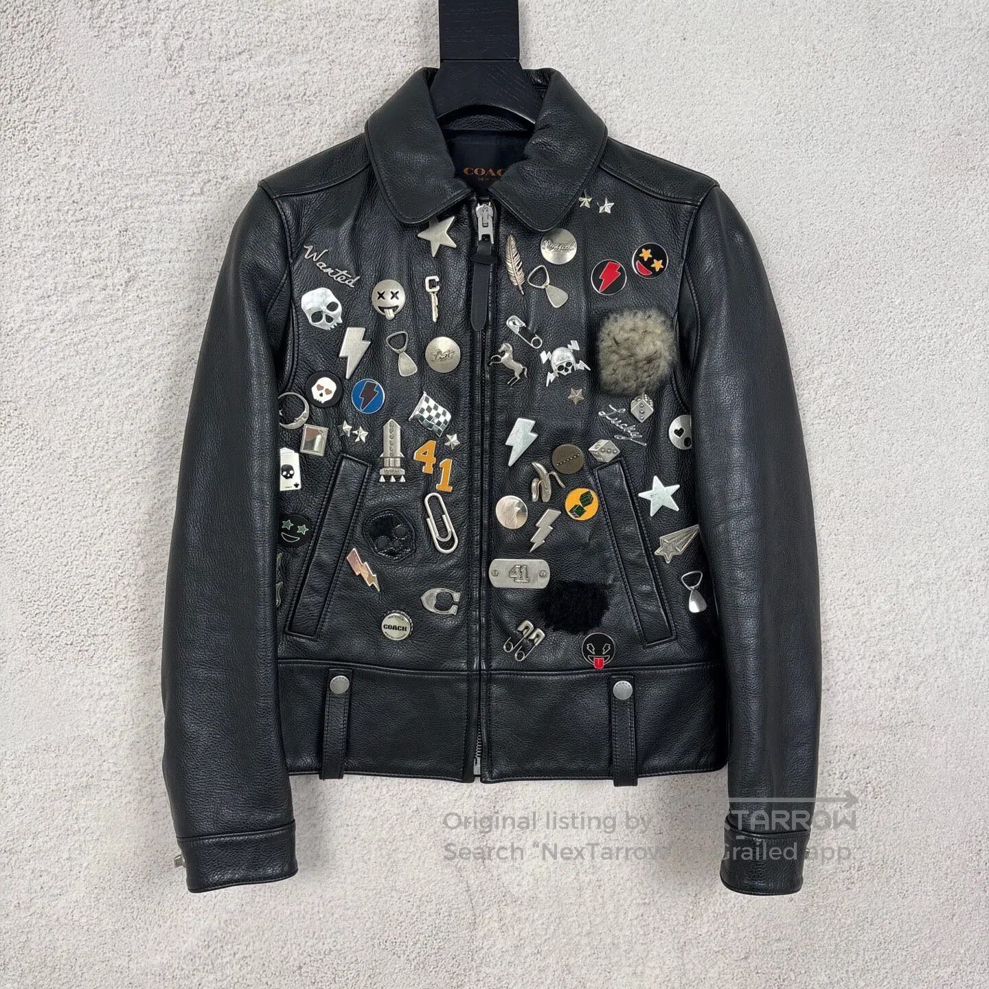 つ*ば様 COACHレザージャケット ブラック Lサイズ 1941 Coach Coach 1941 Leather Biker Jacket in Black | Grailed