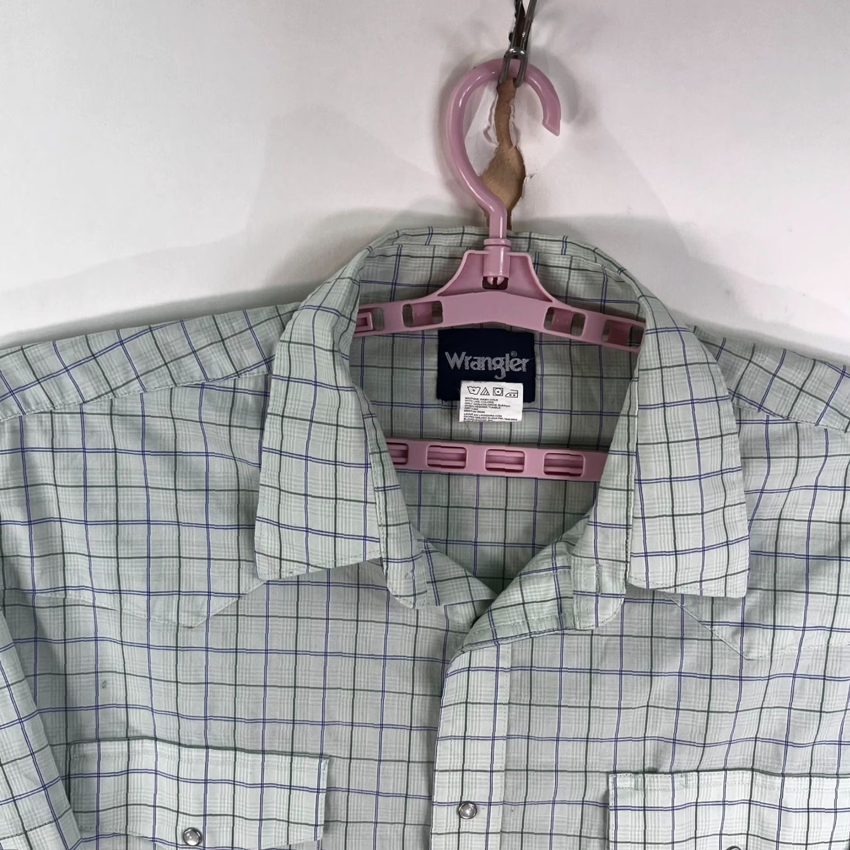 Wrangler Wrangler Pearl Snap Button Short Sleeve Shirt Mens Size 3X Green Check Shirt Size US XXL / EU 58 / 5 - 3 Thumbnail