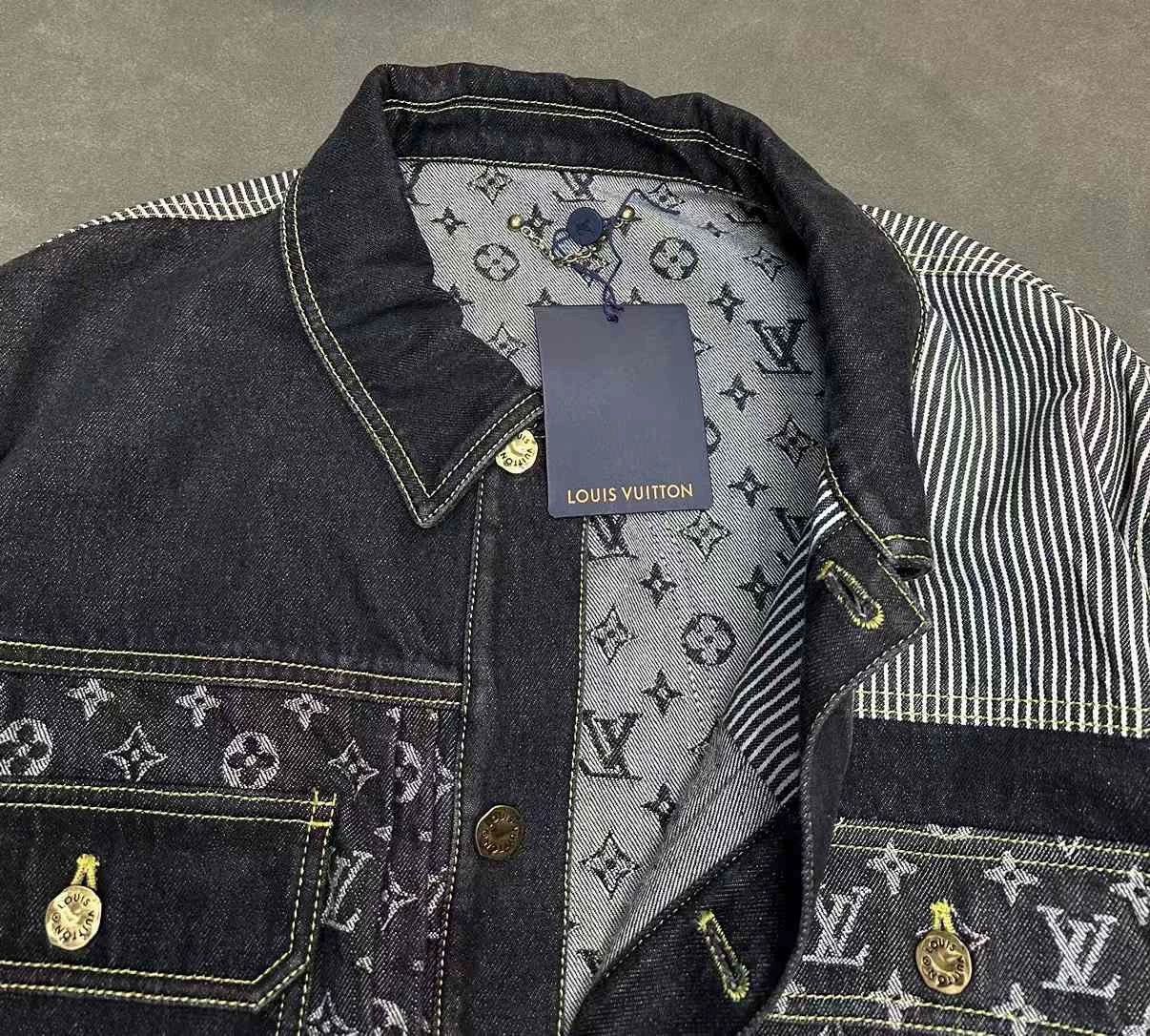 Louis Vuitton LV x Nigo 2 Monogram Denim Deconstructed 54 Jacket Size US L / EU 52-54 / 3 - 3 Thumbnail