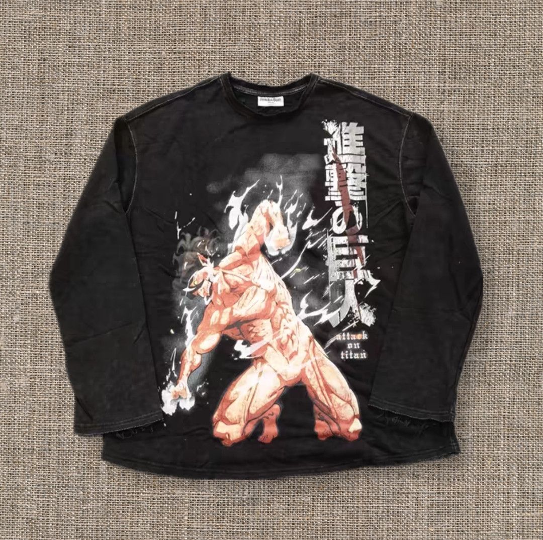 Anime × Japanese Brand × Vintage Attack On Titan Black T-shirt Size US M / EU 48-50 / 2 - 1 Thumbnail