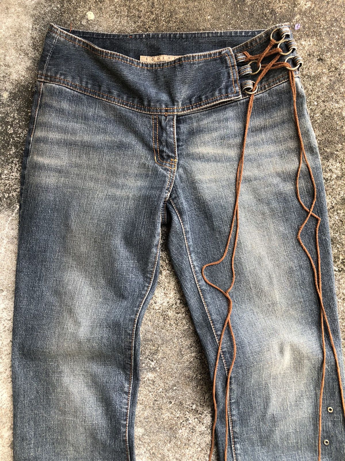 Japanese Brand Vintage Egoist Japanese Flared Denim Distressed Y2k Punk Size 28" / US 6 / IT 42 - 3 Thumbnail
