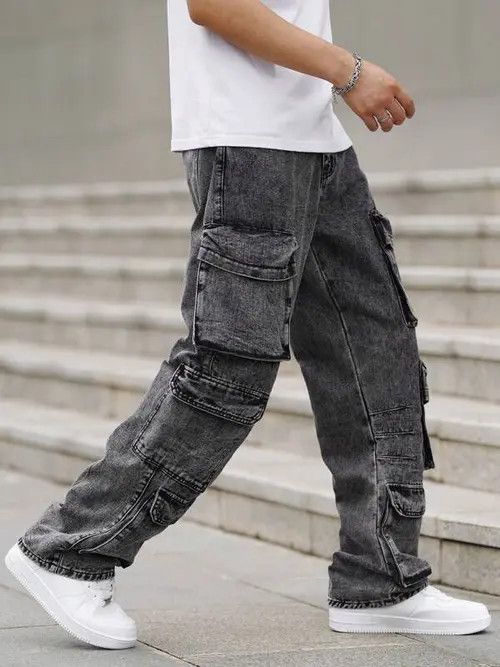 Jean × Vintage CARGO washed DRIP jeans Drill Size US 36 / EU 52 - 4 Thumbnail