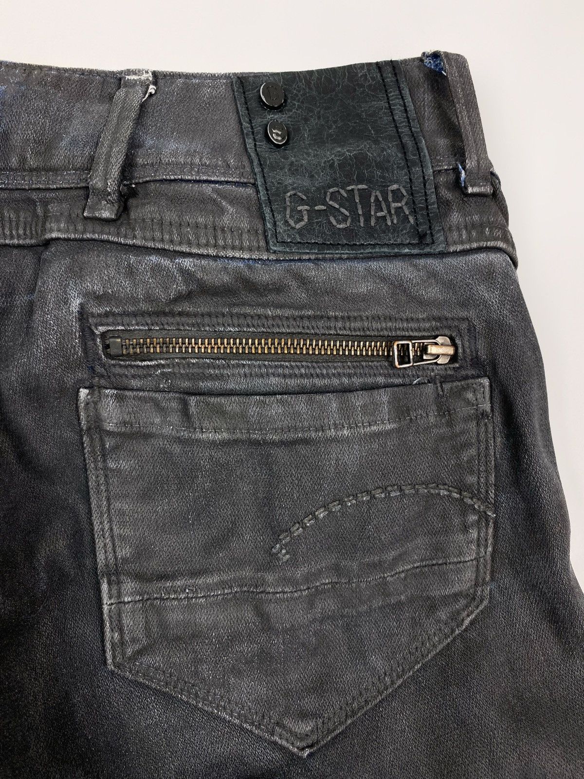 G-Star G-Star Raw Fender Skinny Low Rise Waxed Denim 30X32 Size 30" / US 8 / IT 44 - 10 Thumbnail