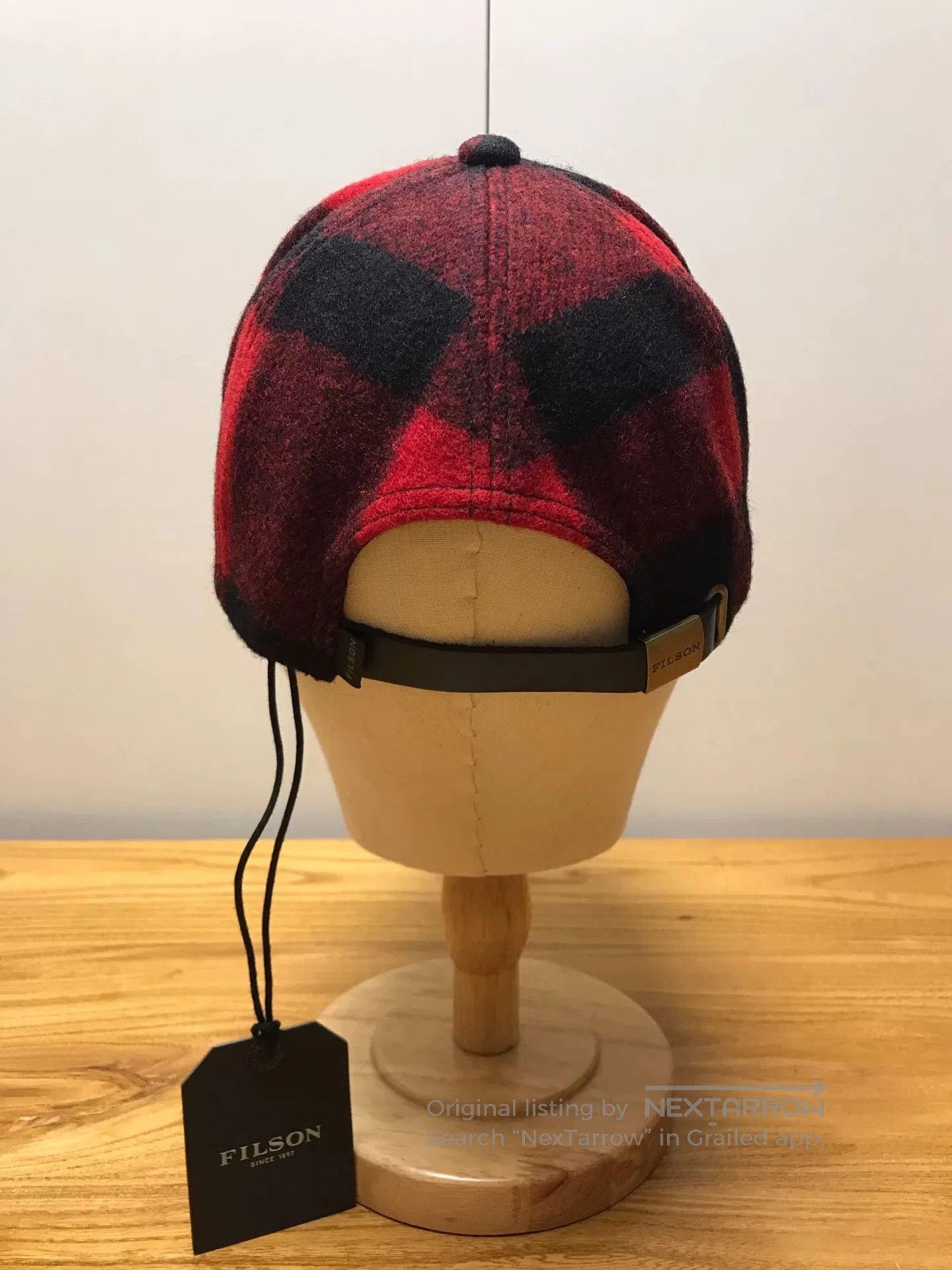 Filson Filson Red Black Plaid Wool Cap. Size ONE SIZE - 3 Thumbnail