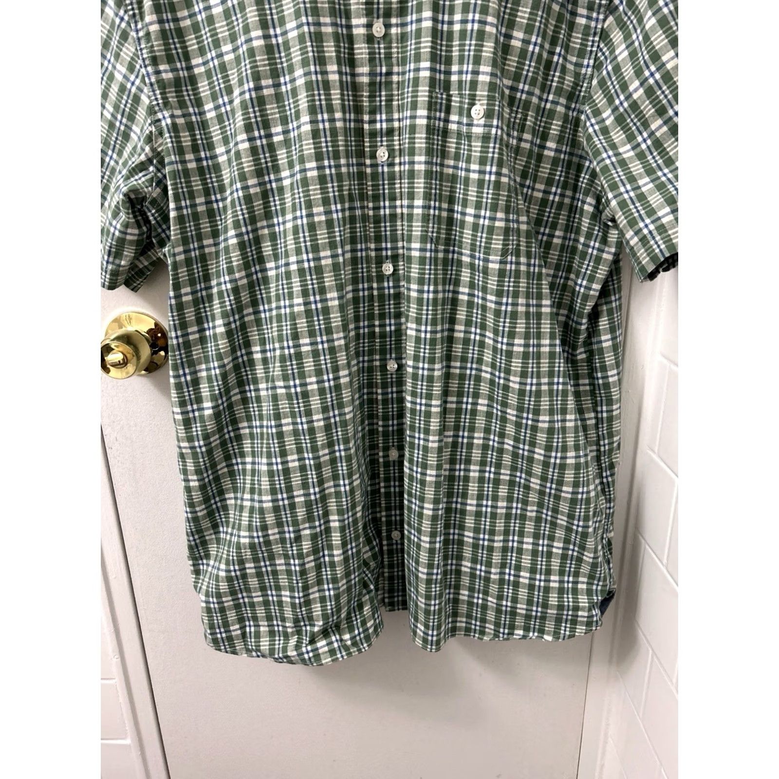 Vintage LL Bean Chambray Shirt Mens XL Green Plaid Oxford Button-Down Comfort Stretch Casual Shirt Women? Size US XL / EU 56 / 4 - 3 Thumbnail