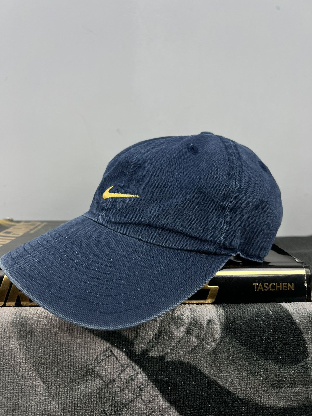 Nike × Vintage Nike Vintage Archived Cap Big Swoosh Embroidered Logo navy Size ONE SIZE - 3 Thumbnail