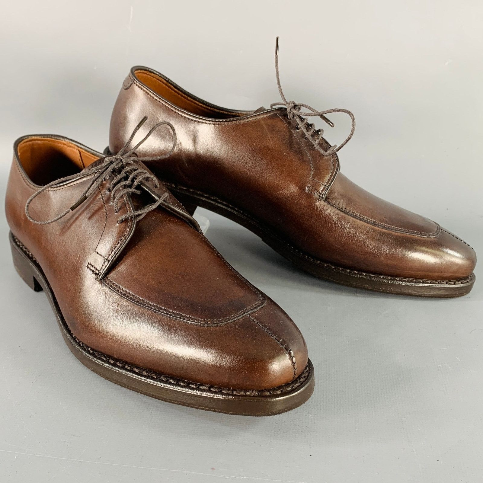 Allen Edmonds 7 Delray Brown Leather Split Toe Derby Lace-Up Shoes Size US 7 / EU 40 - 1 Thumbnail