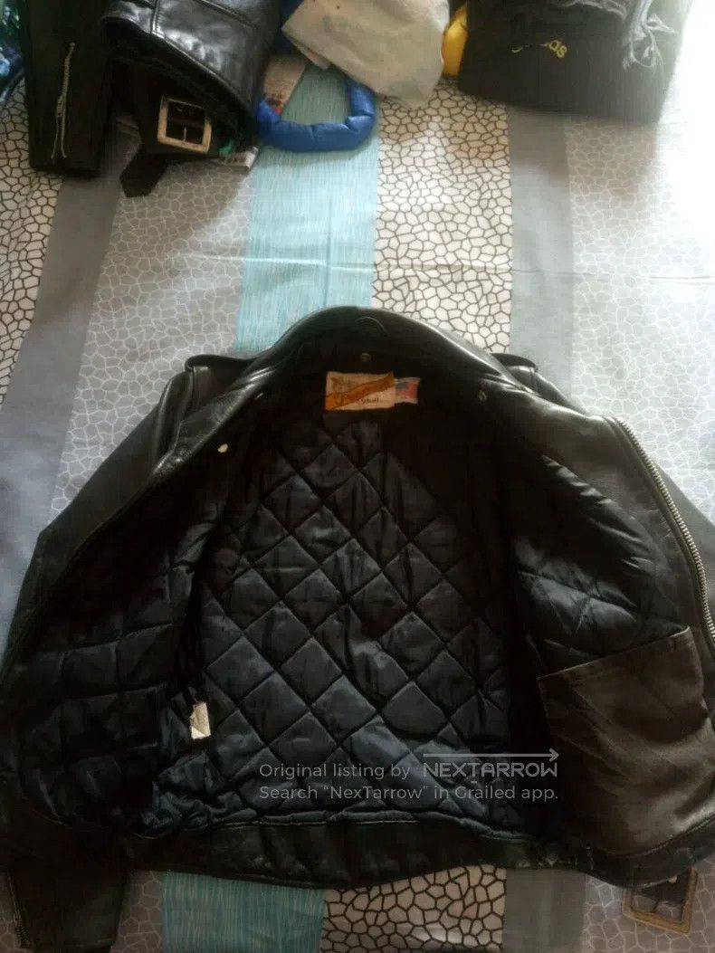 Schott Schott Cable-stayed motorcycle collar leather jacket Size US M / EU 48-50 / 2 - 3 Thumbnail