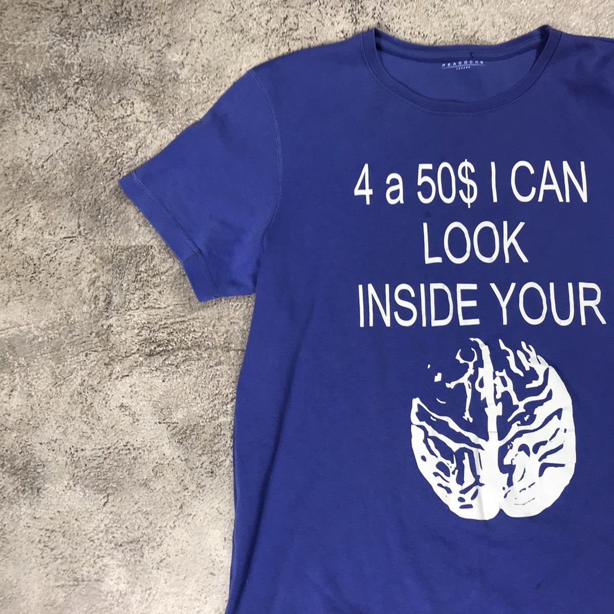 Vintage Vintage Y2K Graphic Tee Brain Print Streetwear Blue Boxy M Size US M / EU 48-50 / 2 - 3 Thumbnail