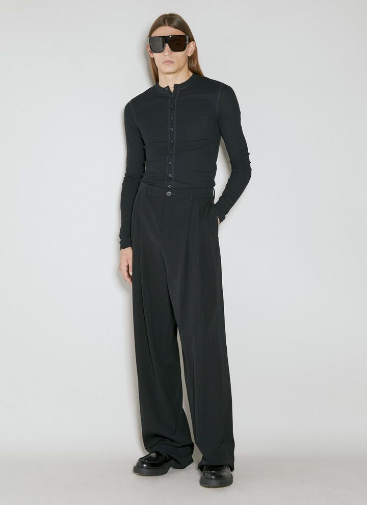 Saint Laurent Paris o1bcso1str0924 Wide Leg Pants in Black Size US 30 / EU 46 - 2 Thumbnail