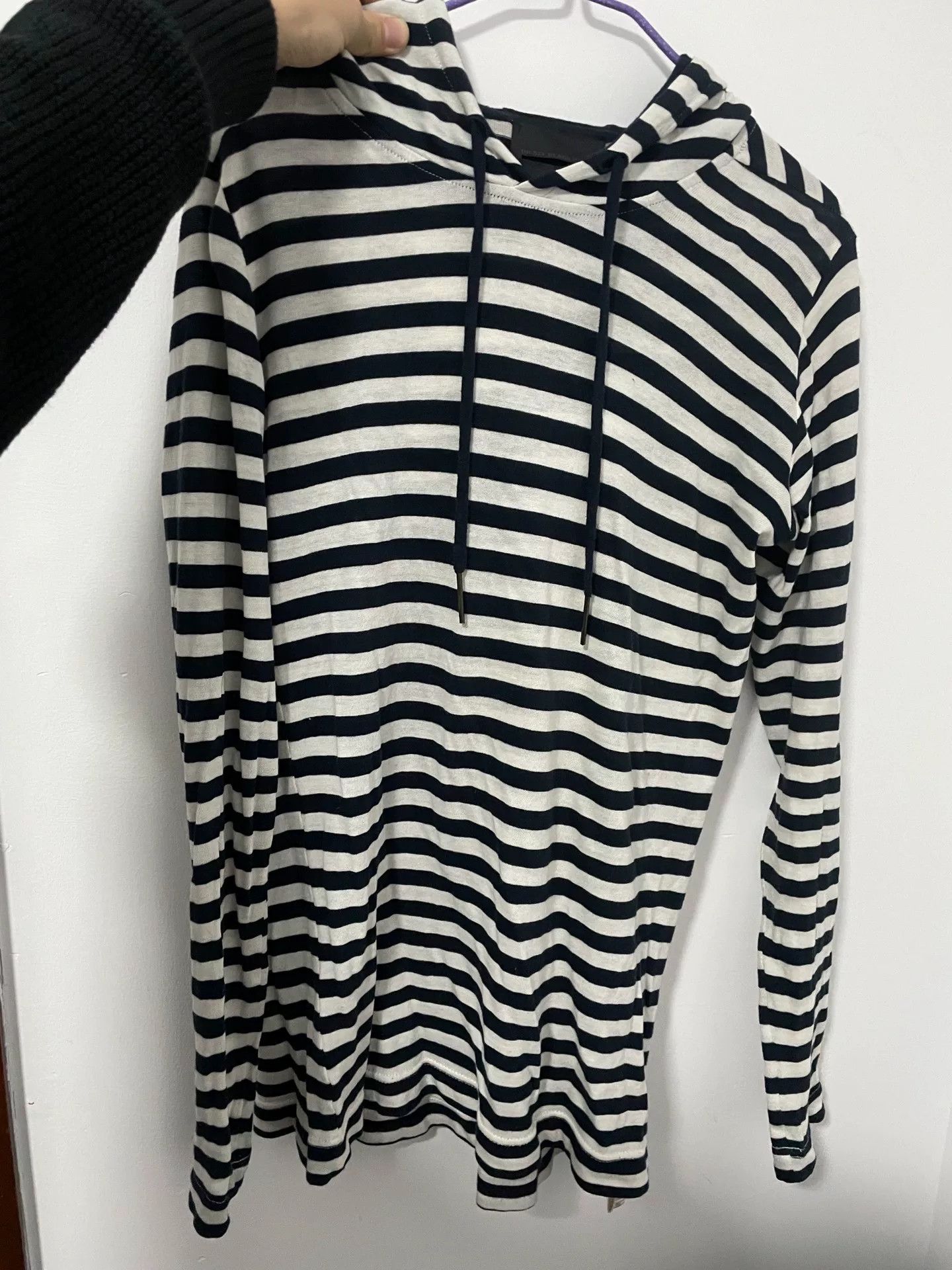 Diesel Black Gold black and white striped long sleeve hoodie Size S / US 4 / IT 40 - 1 Thumbnail