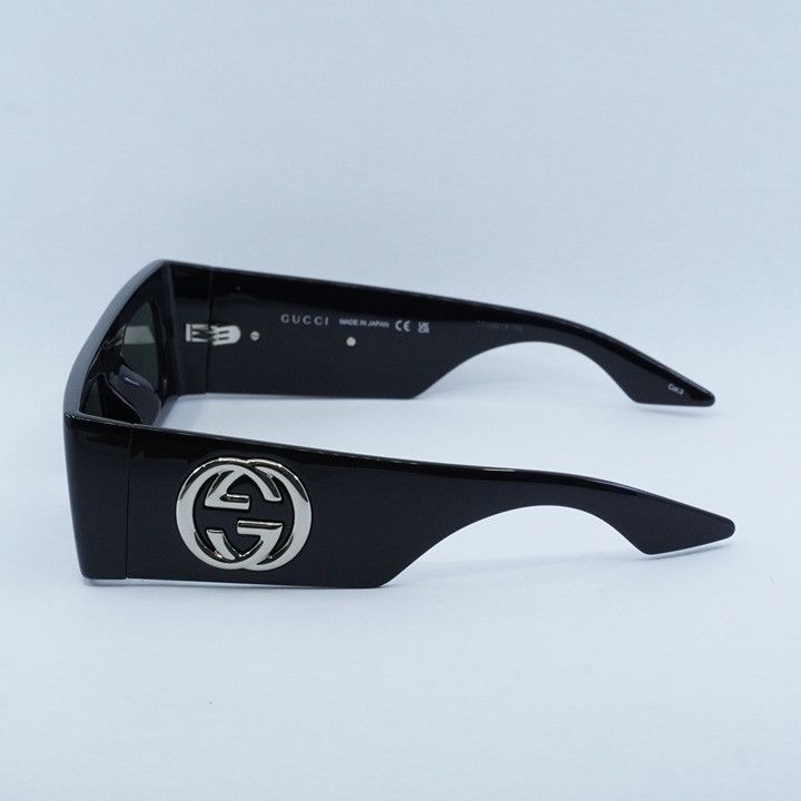 Gucci Gucci GG1646S 001 Sunglasses Black Rectangle Frame, Grey Size ONE SIZE - 4 Thumbnail