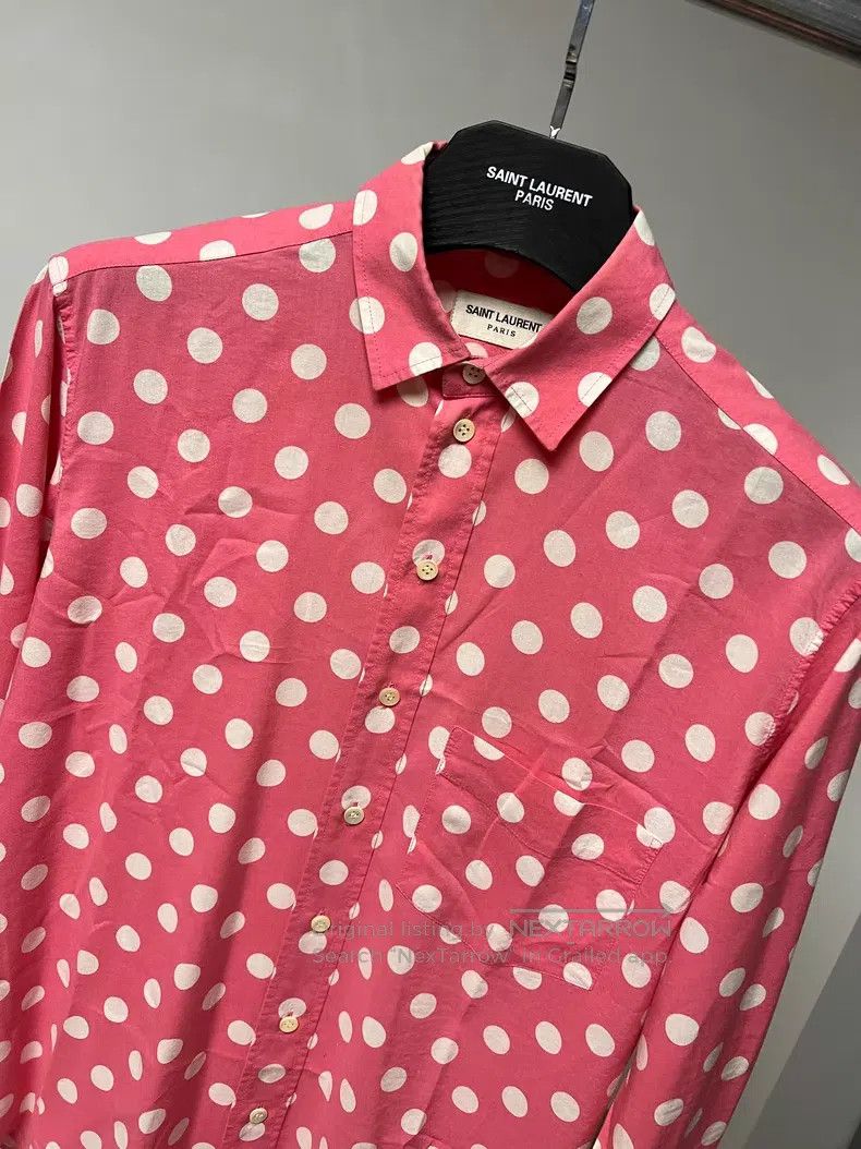 Saint Laurent Paris Saint Laurent Paris Pink Polka Dot Shirt i Size XS / US 0-2 / IT 36-38 - 2 Thumbnail