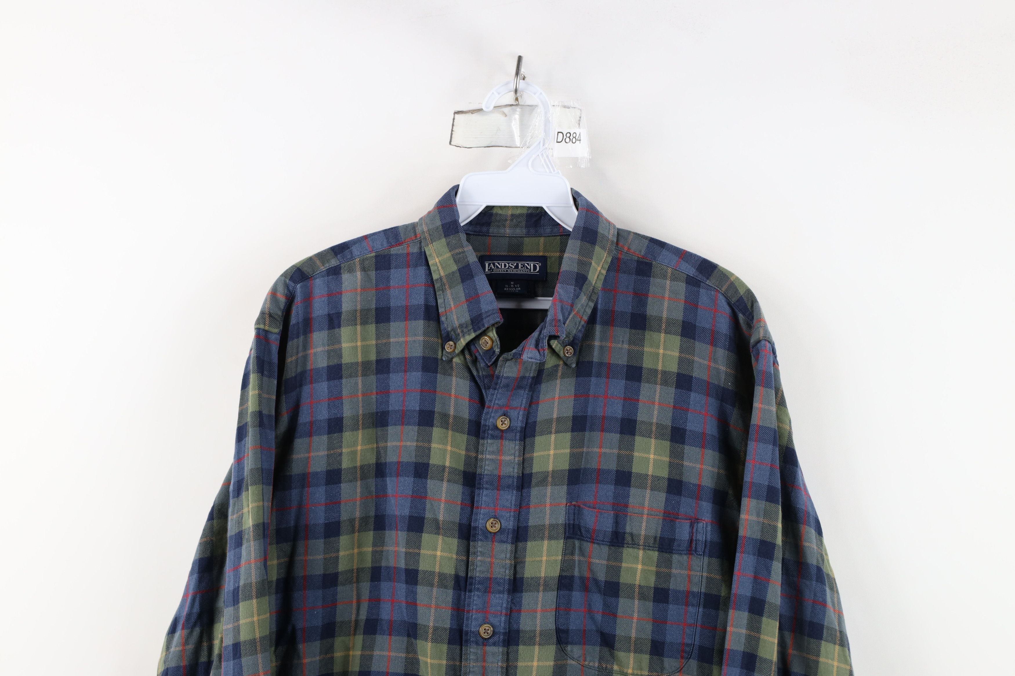 Lands' End Vintage 90s Lands End Collared Button Down Shirt Plaid Size US M / EU 48-50 / 2 - 2 Thumbnail