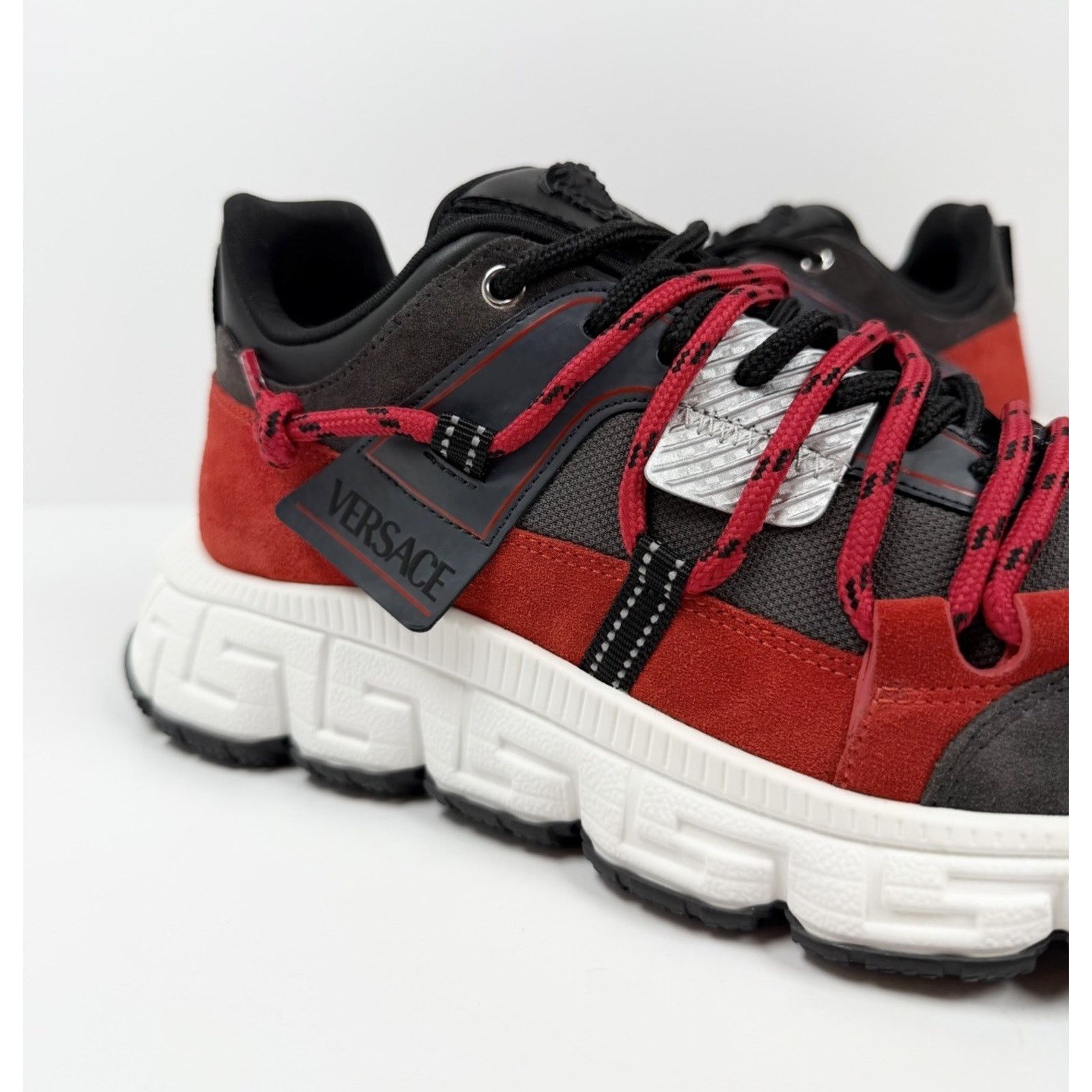 Versace Size 46EU/13US - Versace Trigreca Black Red Sneakers NEW! Size US 13 / EU 46 - 4 Thumbnail