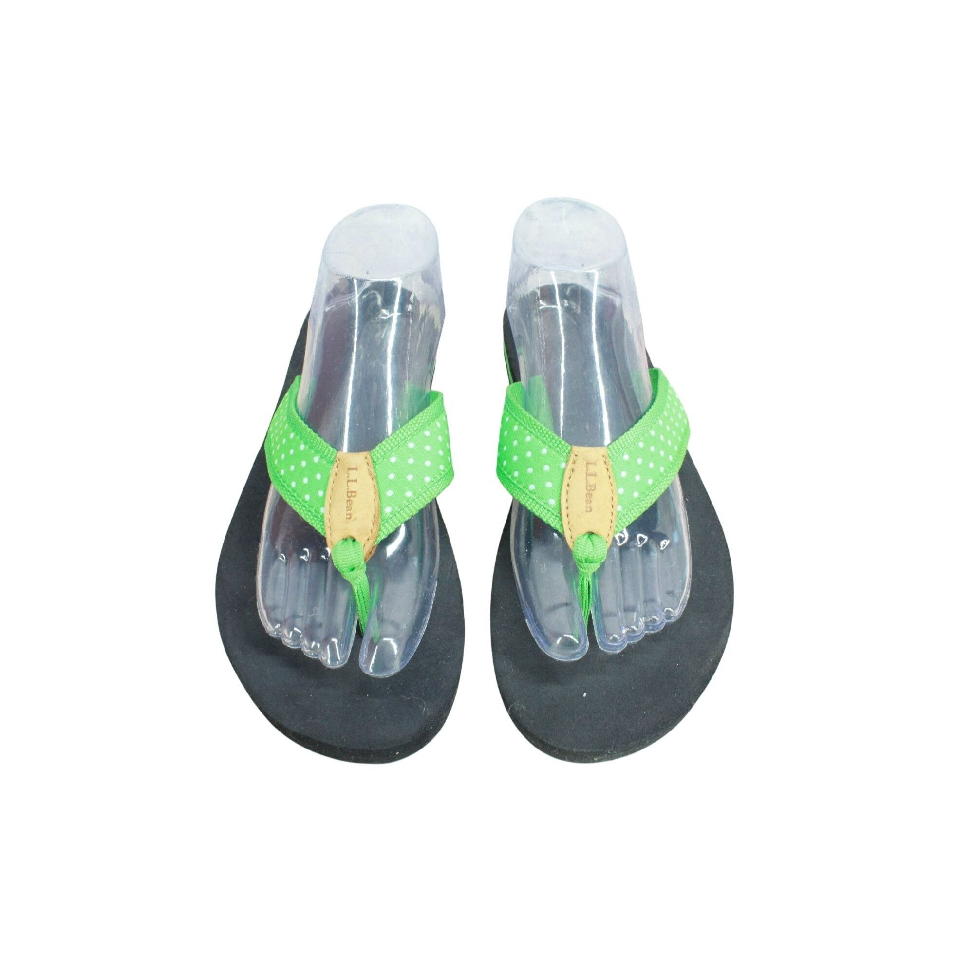 L.L. Bean LL Bean Green Polka Dot Nylon Thong Flip Flops Women's 9 M Size US 9 / IT 39 - 5 Thumbnail