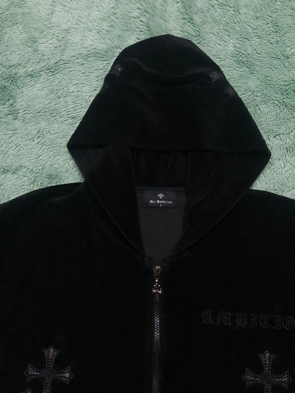 Affliction Y2K BE AMBITION CROSS HOODIE ZIPPER VELVET Size US L / EU 52-54 / 3 - 17 Thumbnail