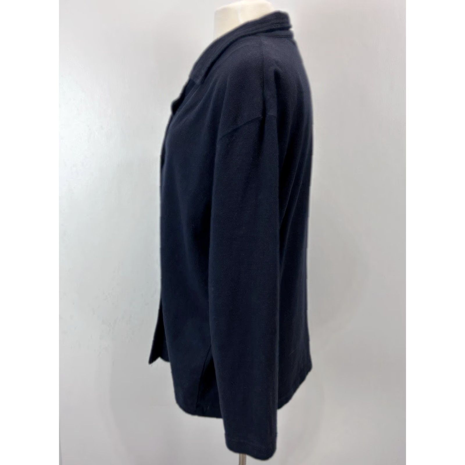 Doublet VINTAGE Hot Cotton Knit Jacket Women Navy Double Breasted Pea Coat Size Large Adult Women Navy Knit Jacket Size L / US 10 / IT 46 - 2 Thumbnail