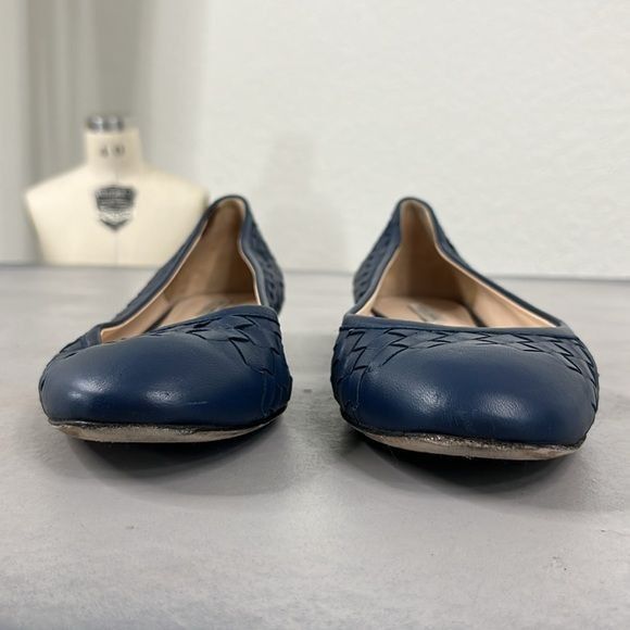 Bottega Veneta BOTTEGA VENETA INTRECCIATO Woven Midnight Blue Ballet Flats Size US 8 / IT 38 - 3 Thumbnail