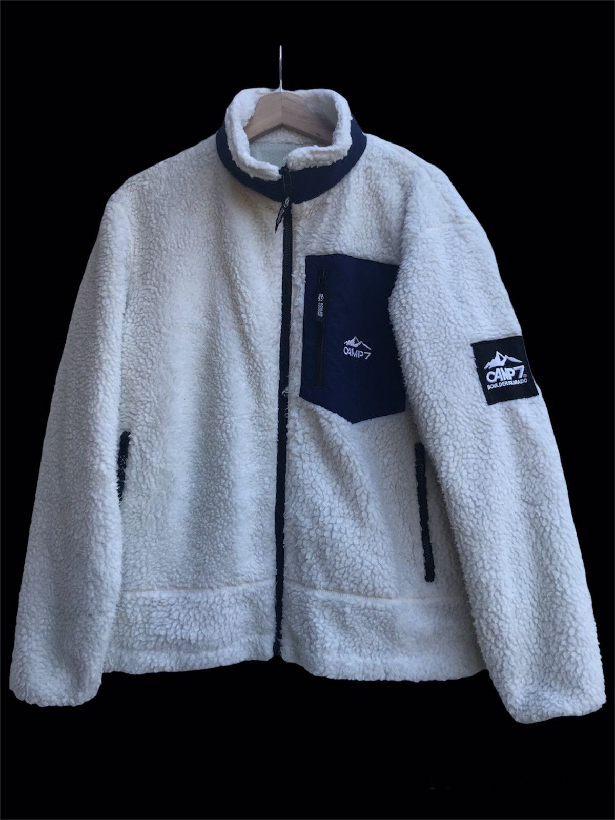 image of Outdoor Life Camp 7 Boulder Colorado Deep Piled Fleece Jacket in White, Men's (Size Medium)