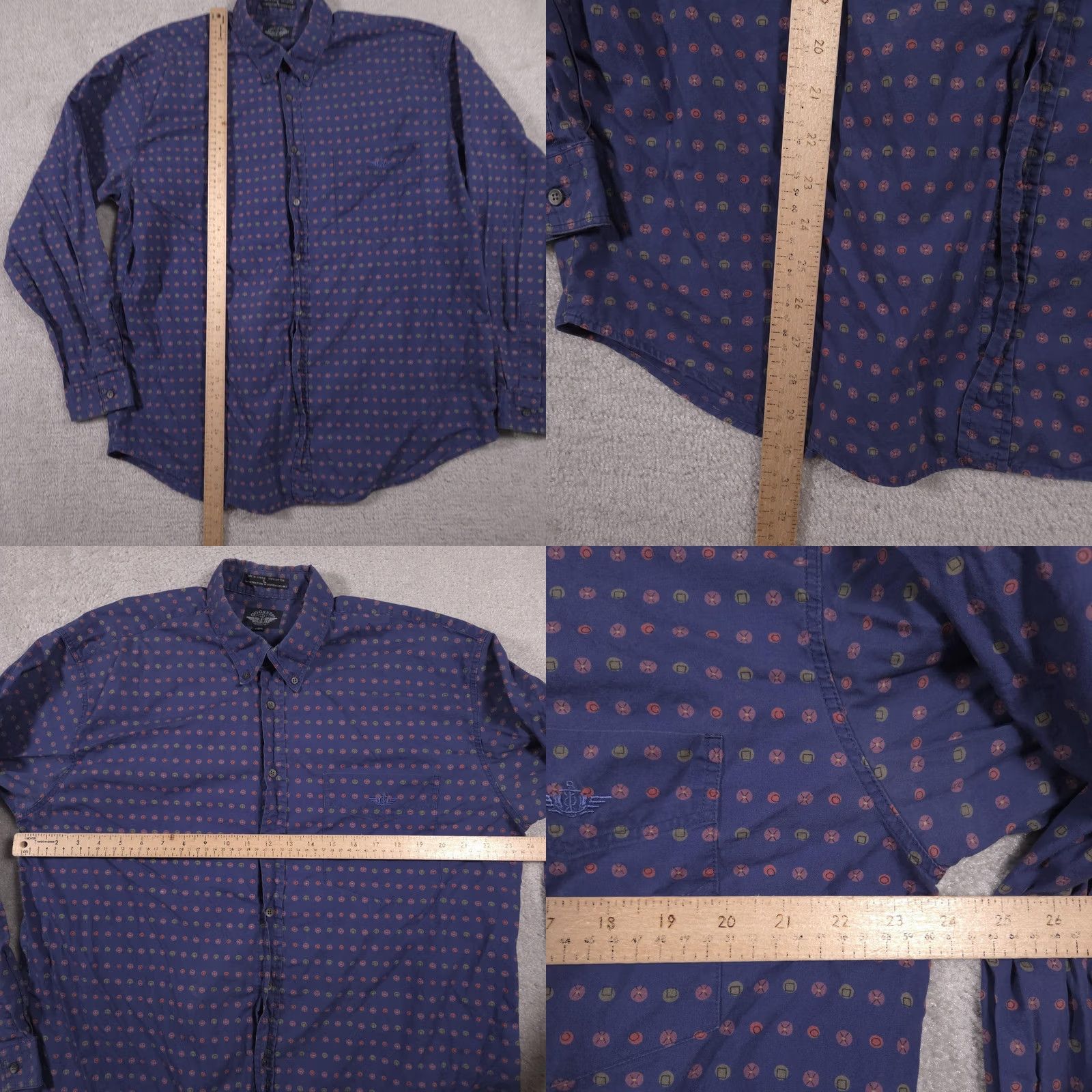Dockers VINTAGE Dockers Shirt Mens Large Blue Long Sleeve Button Down Geometric 90s Size US L / EU 52-54 / 3 - 8 Thumbnail