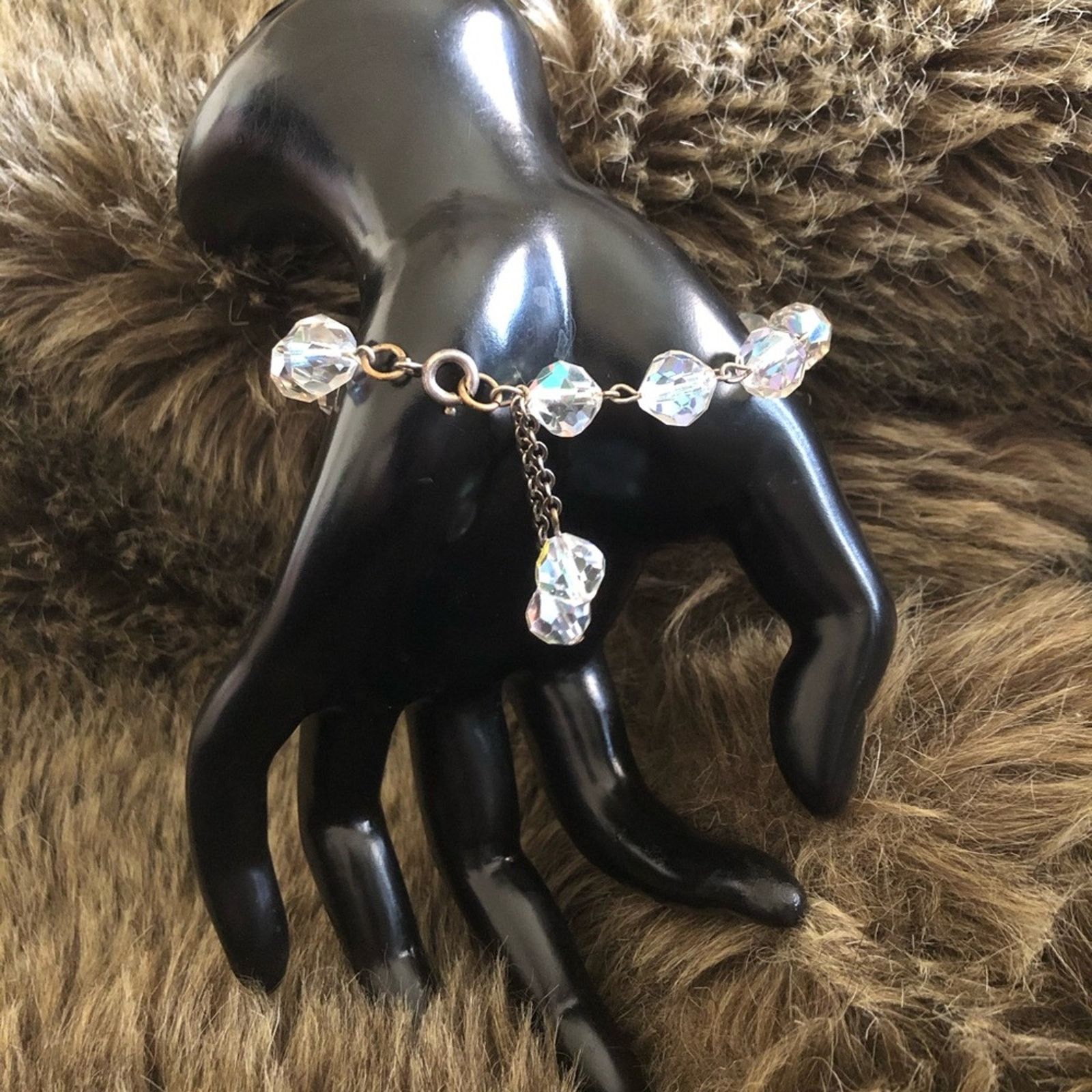 Vintage Vintage 70s aurora borealis crystal link bracelet Size ONE SIZE - 4 Thumbnail