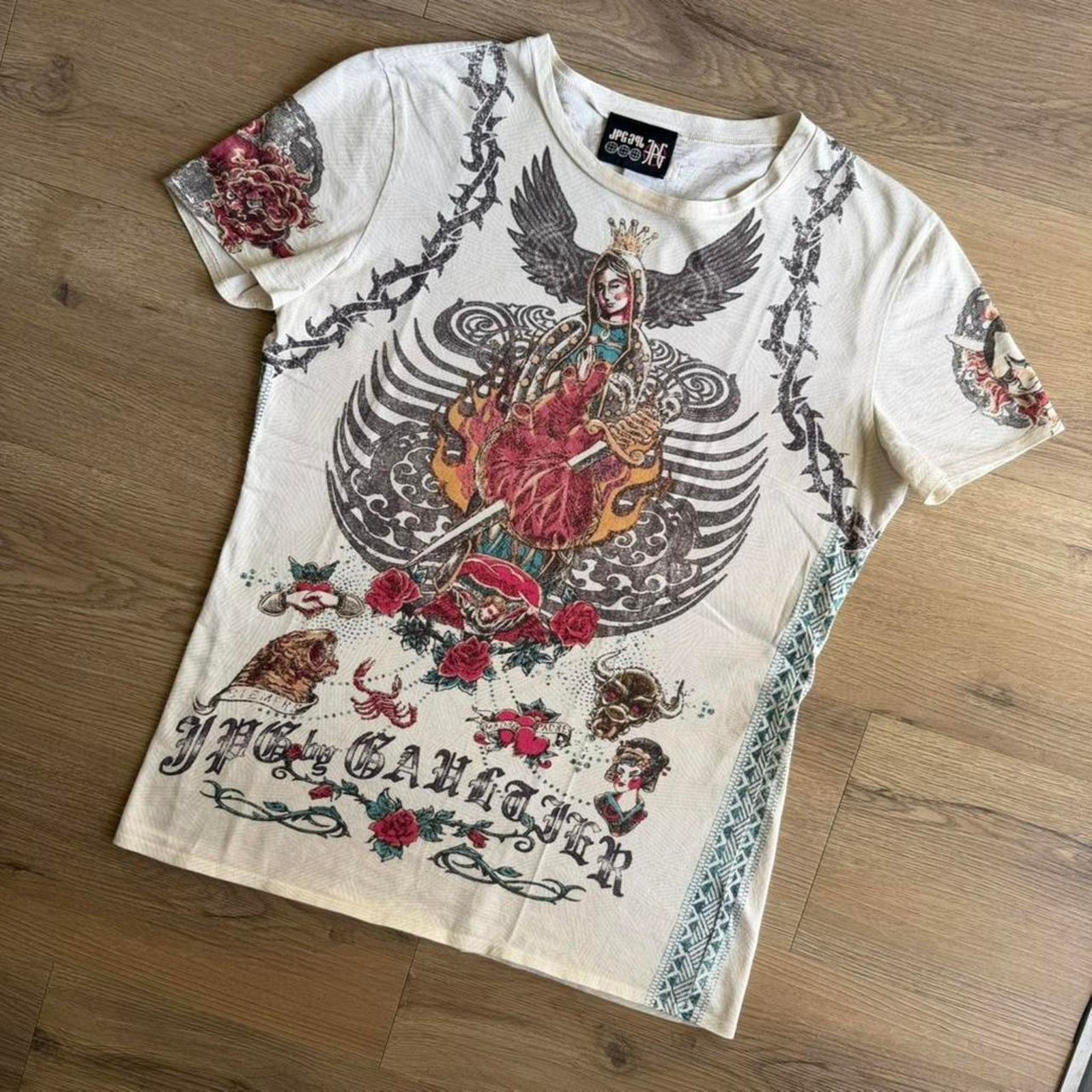 Jean Paul Gaultier Jean Paul Gaultier Jesus & Mary Tattoo Print T-Shirt Size US XXS / EU 40 - 2 Thumbnail