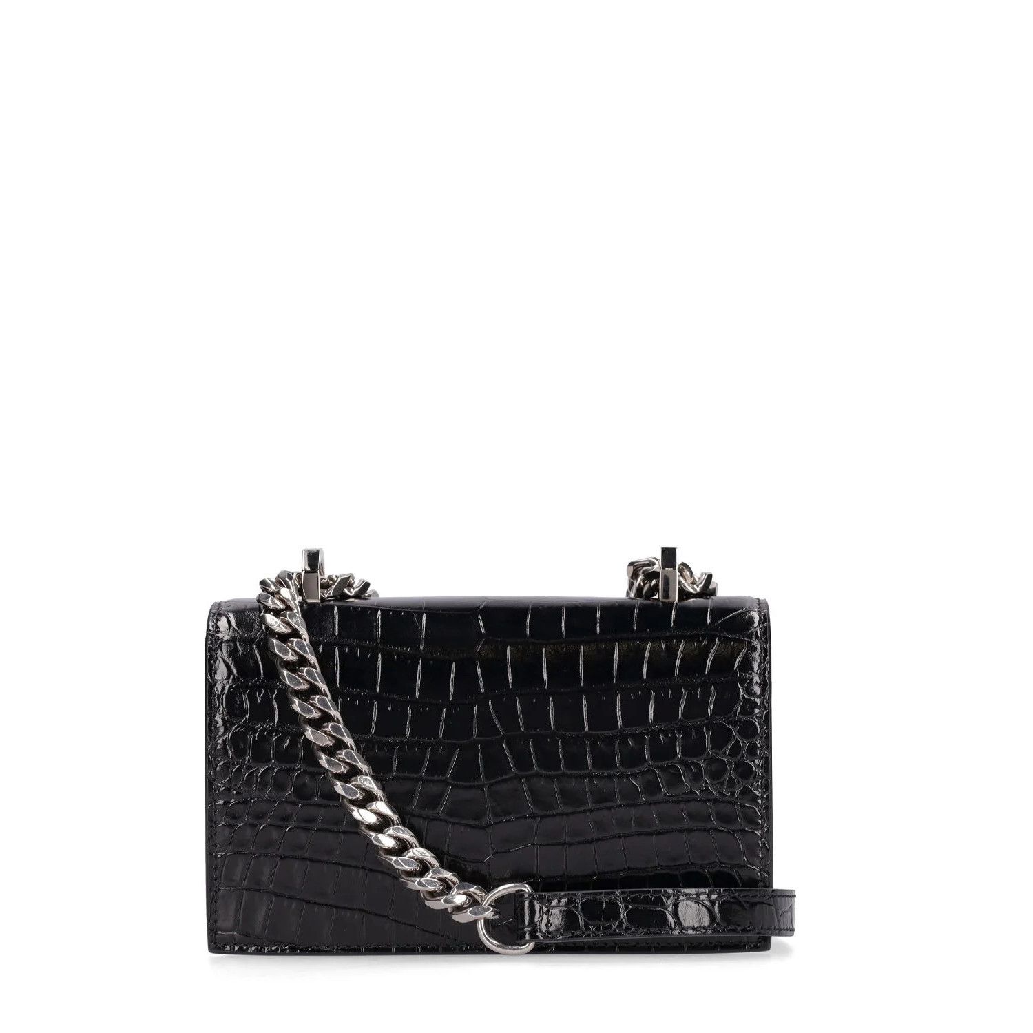 Alexander McQueen ALEXANDER MCQUEEN Mini Jewelled Black/Silver Leather Shoulde Size ONE SIZE - 4 Thumbnail
