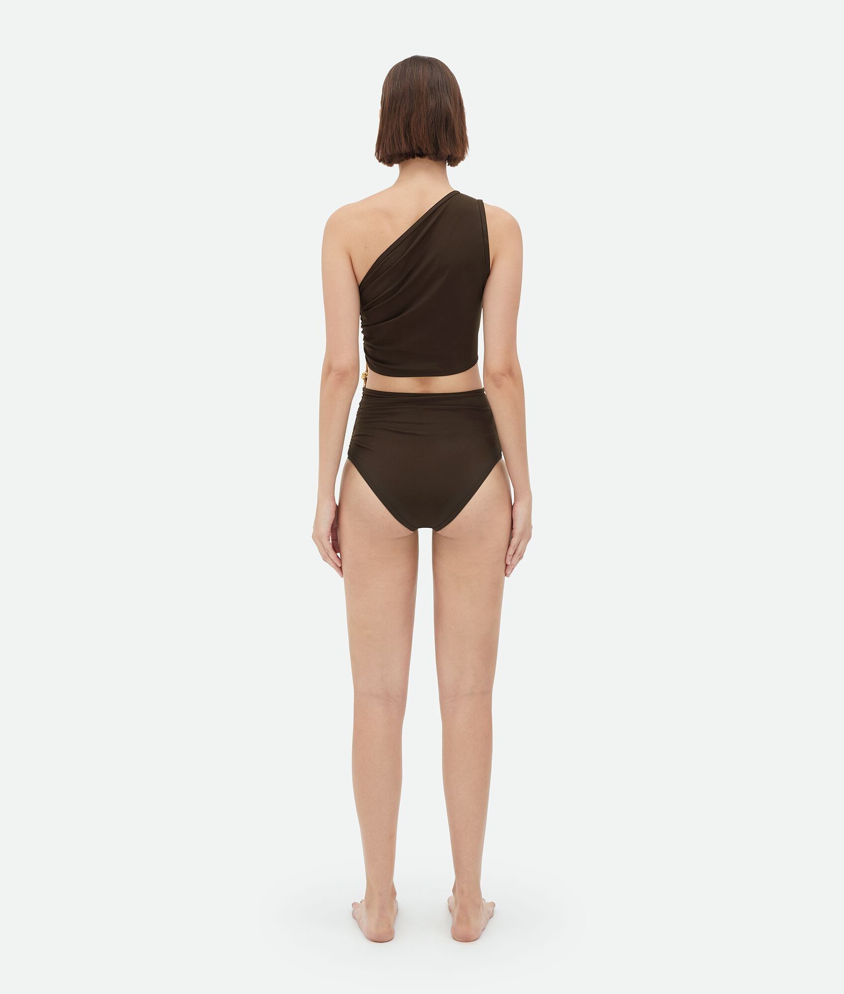 Bottega Veneta o1n1vont1224 Light Nylon Swimsuit With Metal Knot in Brown Size M / US 6-8 / IT 42-44 - 3 Thumbnail