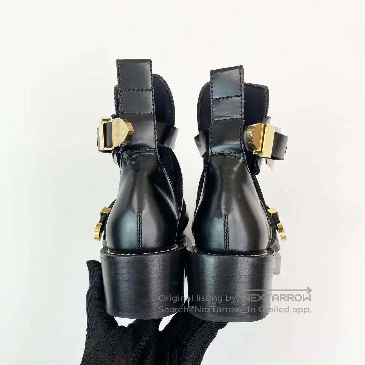 Other Balenciaga Cut-out gold buckle motorcycle boots| Size US 5.5 / IT 35.5 - 5 Thumbnail