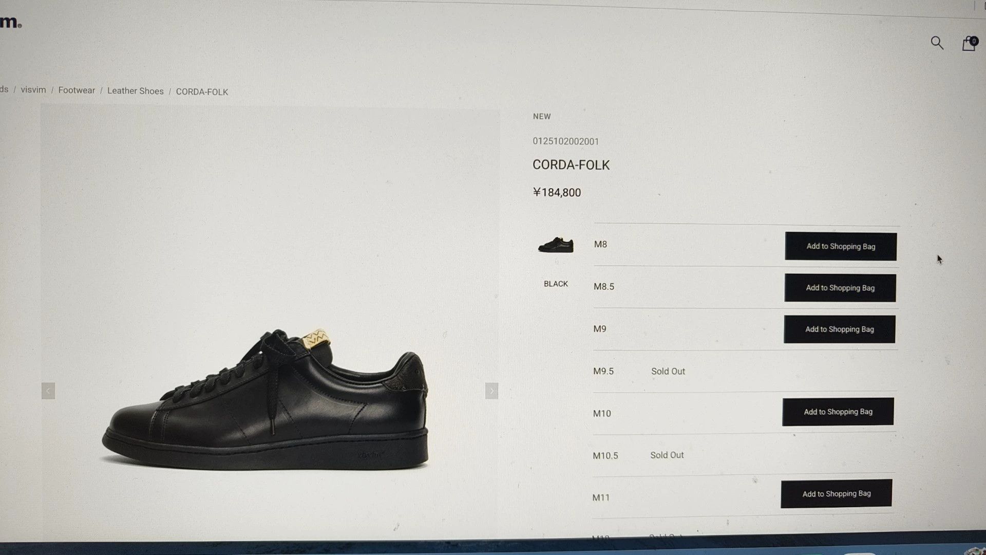 Visvim Visvim 21AW Corda Folk Blk Sz8 Ital Veg Calf Shoes Size US 8 / EU 41 - 9 Thumbnail