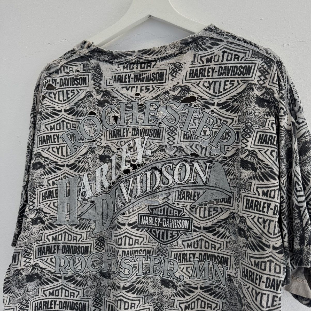 Harley Davidson Vintage 90s Harley Davidson Thrashed ERD Style Graphic Tee Size US L / EU 52-54 / 3 - 5 Thumbnail