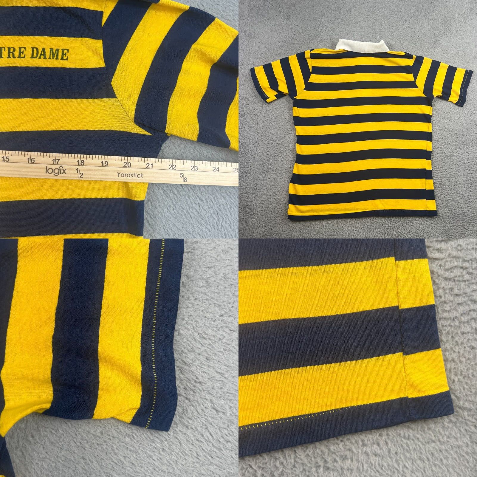 Champion VINTAGE Champion Shirt XL 1970s Notre Dame University Polo Blue Striped Mens Size US XL / EU 56 / 4 - 8 Thumbnail